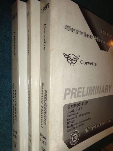 1997 corvette early shop manual set / original preliminary service book set!