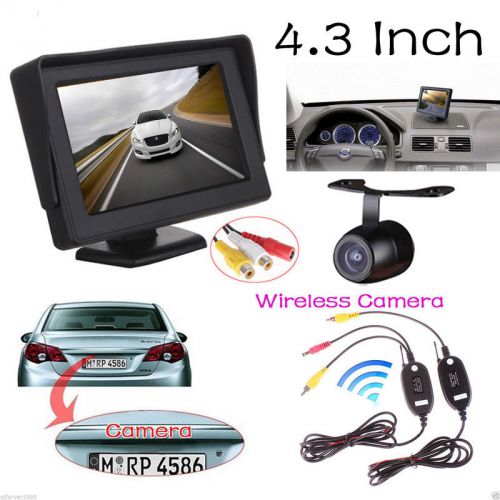 4.3&#034; tft lcd car rearview monitor waterproof 420 tvl ccd backup parking camera