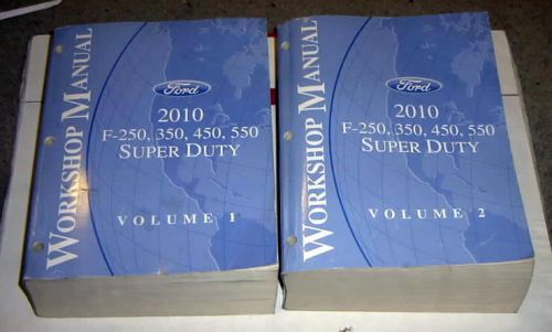 2010 ford trucks f250 350 450 550 super duty factory shop manuals set diesel gas