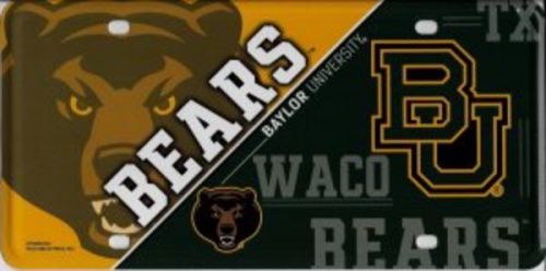 Baylor bears metal license plate