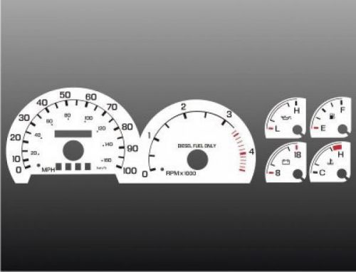 1999-2001 ford diesel powerstroke dash instrument cluster white face gauges