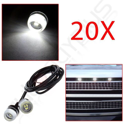 20pcs white ee-epistar-5730-3smd bright eagle eye grille light signal fog lamp