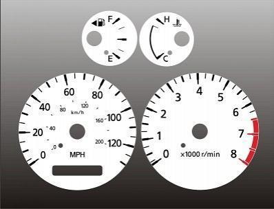 2000-2006 nissan sentra instrument cluster white face gauges 00-06 120mph