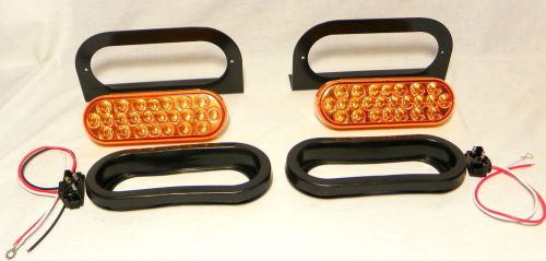 -led 6&#034; oval amber strobe light kit wigwag class ii lights brkts grmts-ul125akw