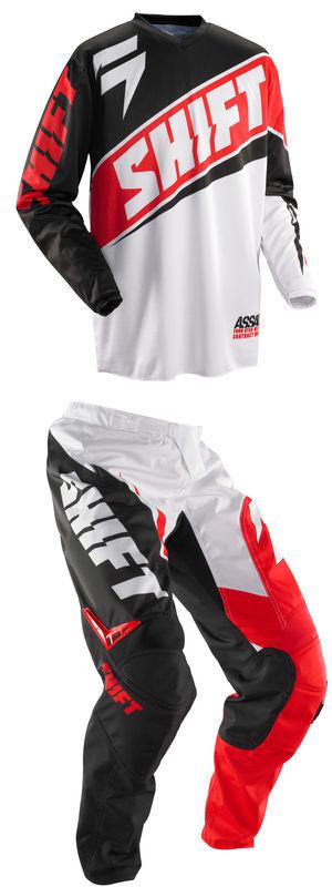 Shift assault youth race red / white kit pant & jersey combo motocross mx 2014