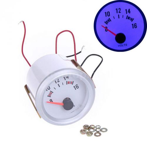 2&#034; 52mm car vehicle volt meter voltage gauge voltmeter 8-16v blue led light y5f9