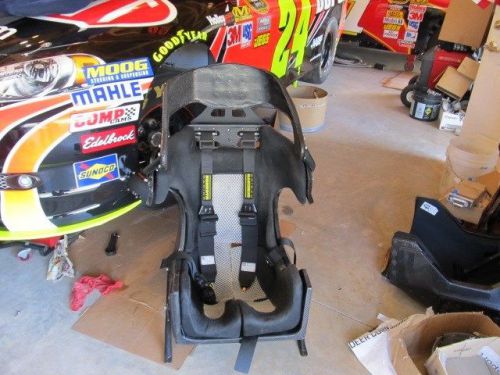 Nascar carbon fiber seat with floor mounts  point belt system leg/back insert