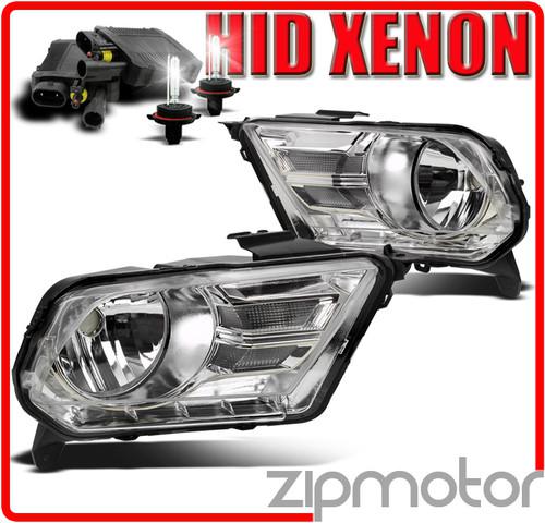 2010 2011 2012 2013 ford mustang base/gt clear crystal headlight w/hid 6000k kit