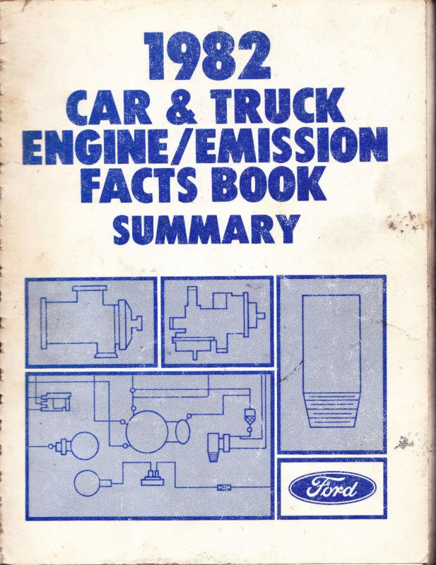 1982 ford mercury lincoln car & truck engine/emission facts book summary manual 