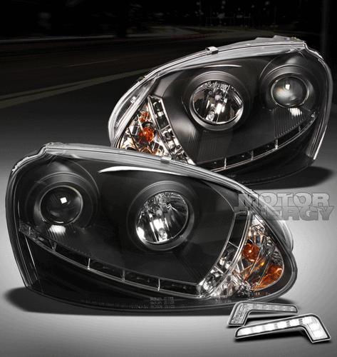 2006-2009 vw golf gti jetta r32 black projector head light+drl led (hid version)