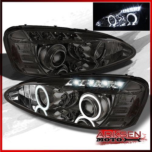 Smoked 04-08 grand prix dual halo led projector headlights lamps pair left+right