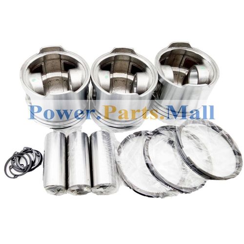 3 pcs std cylinder piston &amp; piston ring &amp; pin kit for kubota d902 d902e rtv900