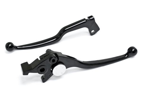 Brake + clutch hand lever black replacement set for 1999-2008 suzuki sv650