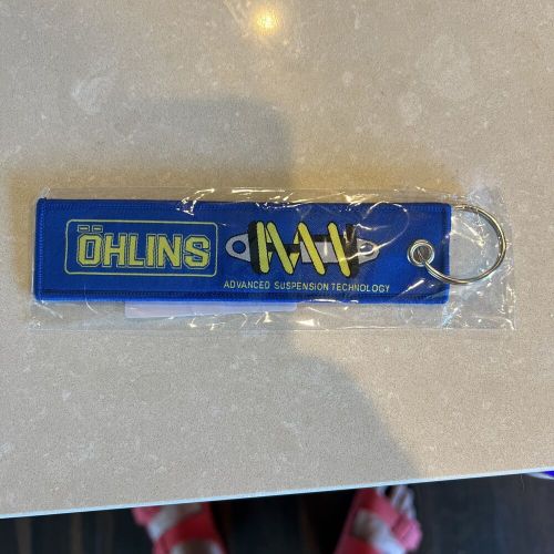 Ohlins keychain motorcycle / car key tag new embroidery fobs race suspension