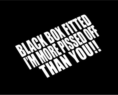 Black box fitted funny car sticker decal young driver bumper window vinyl