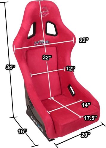 Uk stock nrg prisma ultra x1 universal sports bucket seat red alcantara medium