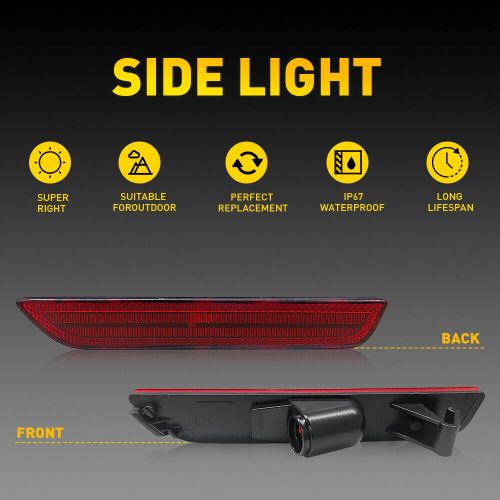 2pcs red lens rear bumper side marker lights kit for 10-14 ford mustang usa eag