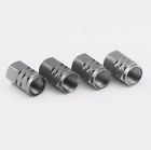 Gray aluminum wheel tire tyre lid kit air valve caps stem dust cover universal