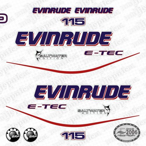 Evinrude 115 white model outboard (2004) decal aufkleber adesivo sticker set