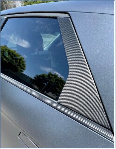 Fit:1998-2011 lincoln towncar 6pc pillar post trim cover carbon fiber black