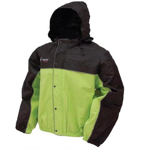 Frogg toggs road toad waterproof rainjacket,hi-vis green/black,med/md