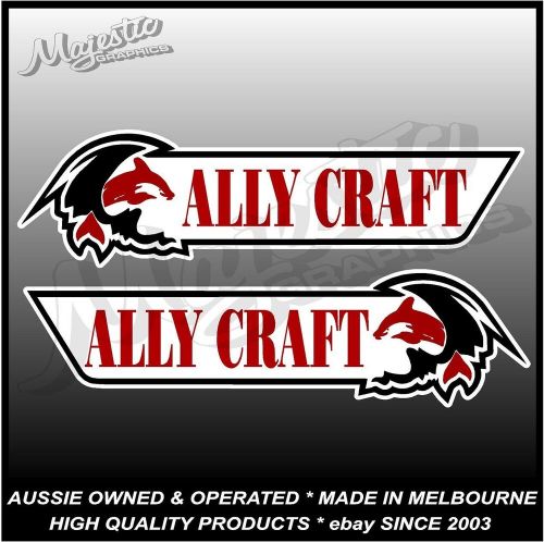 Ally craft - 430mm x 118mm x 2 - mirrored pair - boat decals