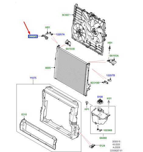 Lr rr velar l560 water charge air cooler right mount lr141151 new original-