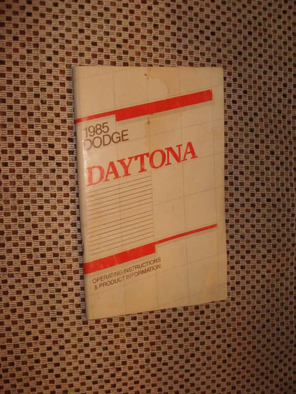 1985 dodge daytona owners manual glove boxbook original