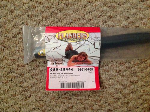 Flanders 1 in drag bar narrow 18 deg knurl drill blk for harley