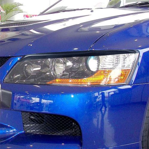 Auto headlight eyebrow trim sticker fit mitsubishi evo 7-9th 2003-2007 carbon