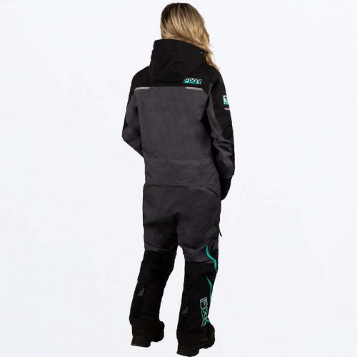 Fxr racing women&#039;s maverick lite monosuit 23 8 blk/md grey hthr/mint fd