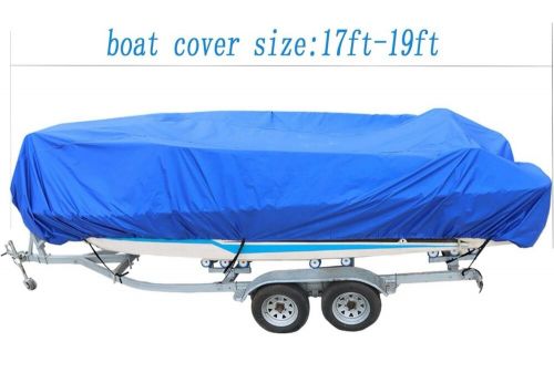 Silscvtt 17-19 ft heavy duty boat cover blue with straps &amp; storage bag new