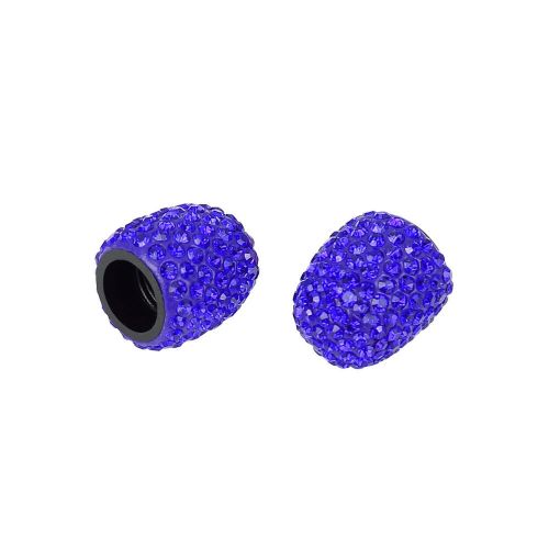 4pcs bling faux crystal car tire valve stem caps tyre air cap cover dark blue