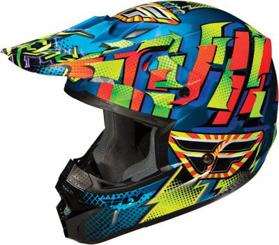 Fly racing kinetic helmet - dash blue/yellow/orange s