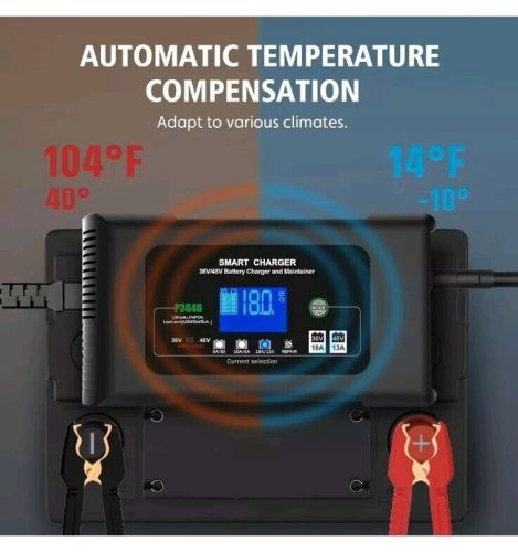 48v 13a and 36v 18a smart golf cart battery charger, trickle, 3 pin round plug