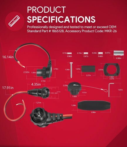 For minn kota 1865128 mkr-26 motor plug and receptacle marine battery accessory