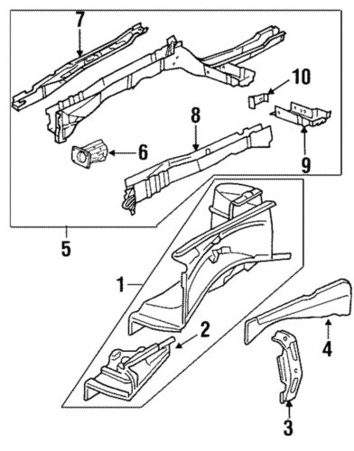 Genuine gm brace front w/h panel(right-hand) 90378225