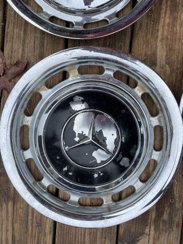 1965-1985 mercedes benz genuine oem 14” hubcap black rim vintage wheel cover