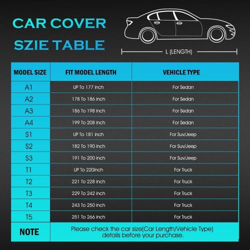 Car cover waterproof all weather full exterior covers w/zipper size a1 univer...