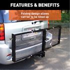 Ꞇur₮ 60x20 inch tray hitch cargo carrier - 500 lbs capacity, folding shank