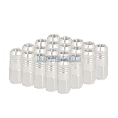 20 piece m12 x1.5mm close end wheels rims 3 stripe 52mm extended lug nuts silver