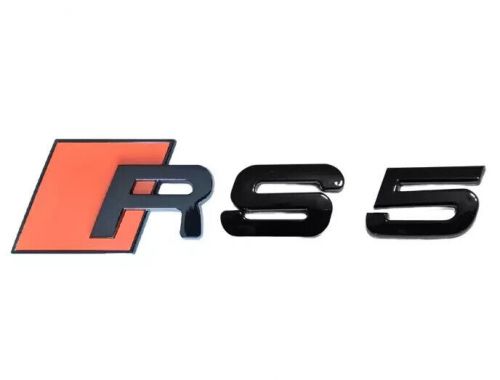 For audi rs5 car rear emblem boot trunk badge sticker decal logo orange black