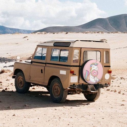 Rv unicorn tire cover cute cartoon fat unicorn eating delicious tire cover