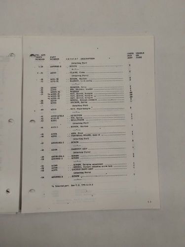 R. c. allen model no a2550-1/m3540-1/m3540-4 indicator turn &amp; slip illust. parts