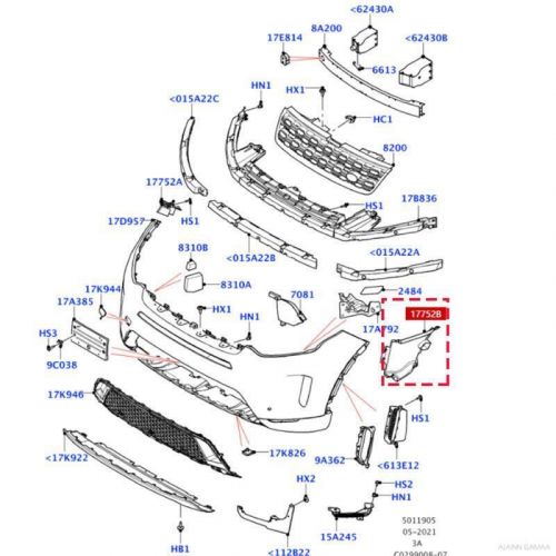 Front bumper air duct support bracket for lr discovery sport l550 2020-2022,l&amp;r