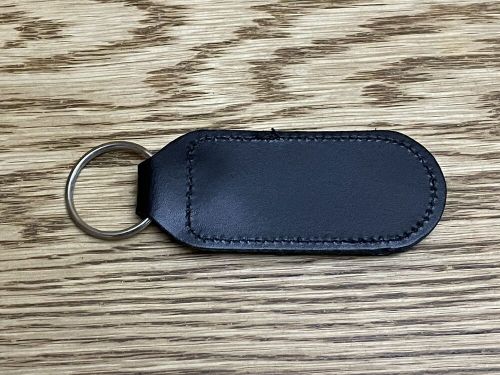 Genuine audi black leather key ring fob etched a q r 1 2 3 4 5 6 7 8 original