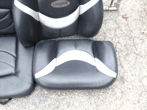 Champion 3 across bass boat seats with center step and cup holders black /white