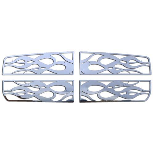 Dodge dakota 05-07 stainless horizontal flame front metal grille trim cover