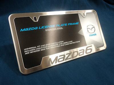 New oem mazda 6 brushed stainless steel license plate frame