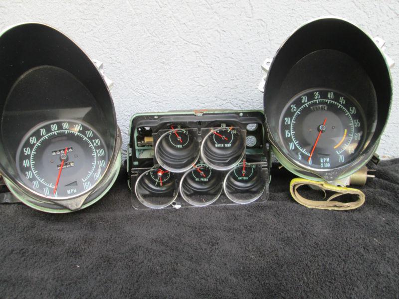 68 69-71 corvette green tint gauge cluster speedometer tachometer oem gm c3